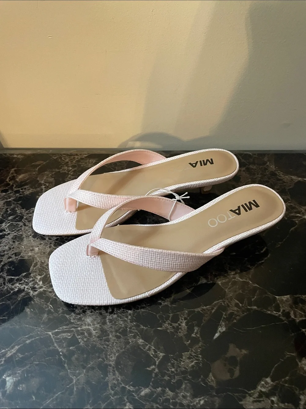 Pink Textured Thong Sandal